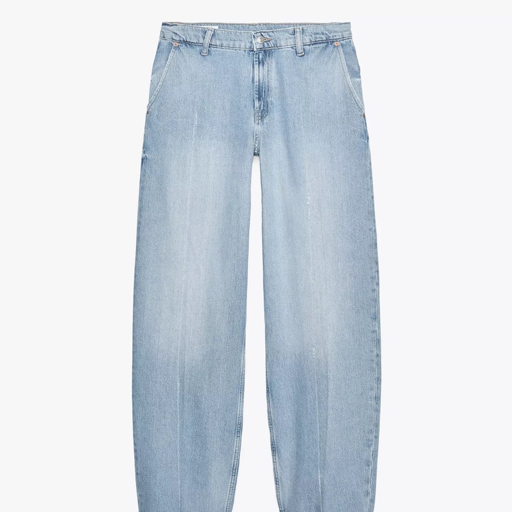 Zara TRF TAILORED MID-RISE JEANS